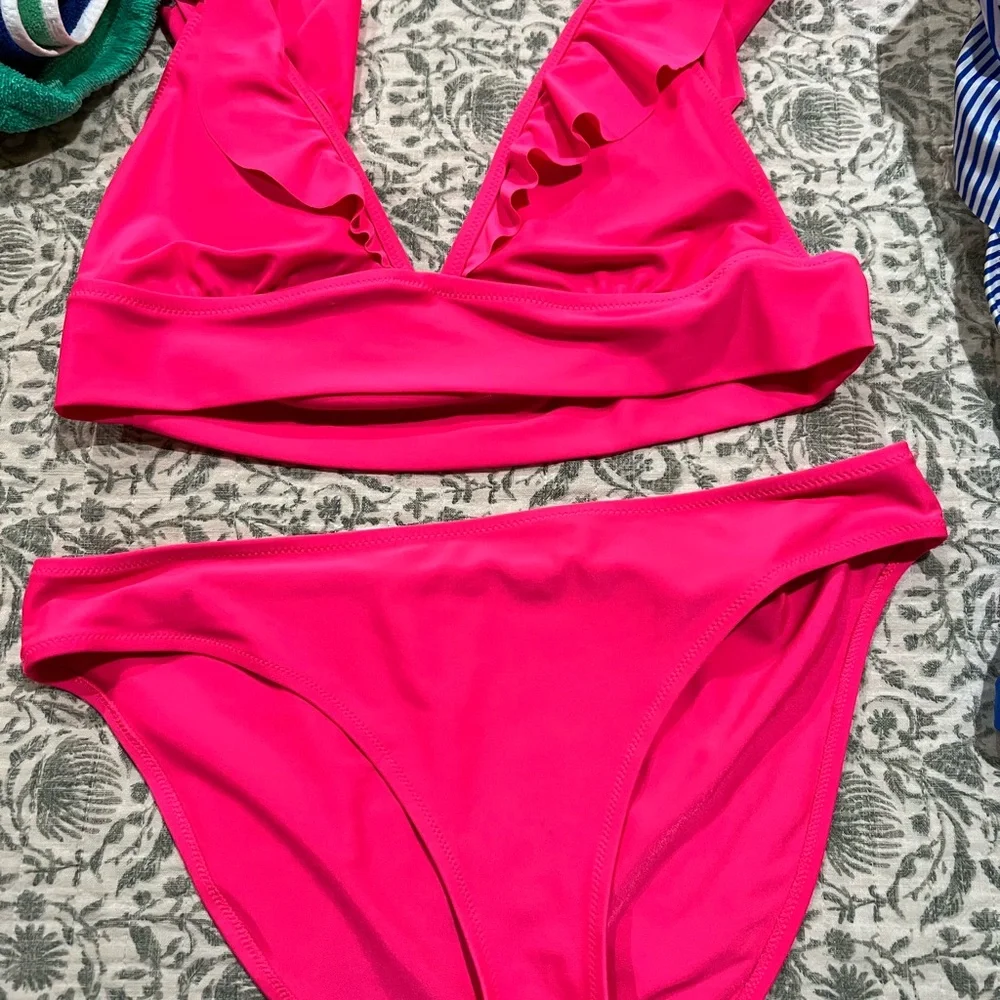 Aerie Pink and Blue Bikini Set - Picture 2 of 4